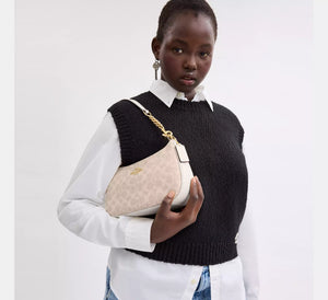 Coach Teri Shoulder Bag In Signature Canvas Sand White