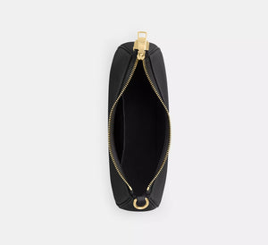Coach Teri Shoulder Bag In pebbled leather Gold Black