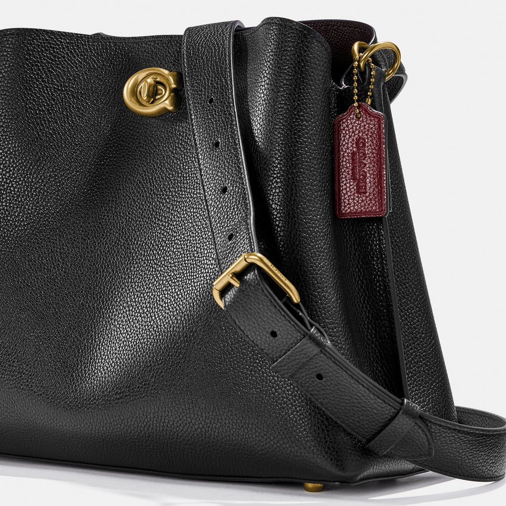 Coach Willow Shoulder Bag Leather Black