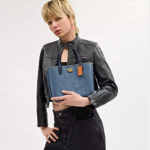 Coach Willow Tote Bag 24 In Denim
