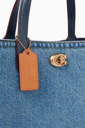 Coach Willow Tote Bag 24 In Denim