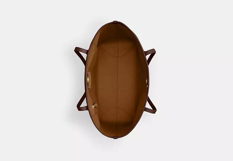Coach City Tote Bag In Signature Canvas Tan Brown