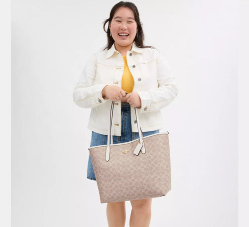 Coach City Tote Bag In Signature Canvas Sand Chalk