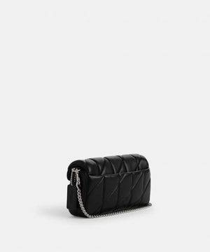 Tabby Shoulder Bag 20 With Pillow Quilting leather Black Silver