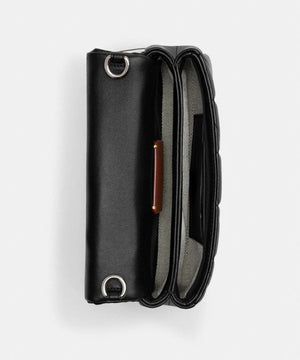 Tabby Shoulder Bag 20 With Pillow Quilting leather Black Silver