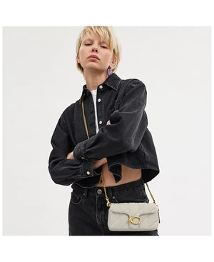 Tabby Shoulder Bag 20 With Quilting leather Chalk Gold