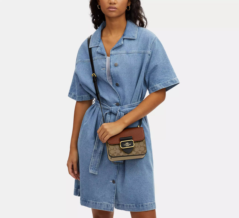 Coach Morgan Square Crossbody Bag In Colorblock Signature Canvas