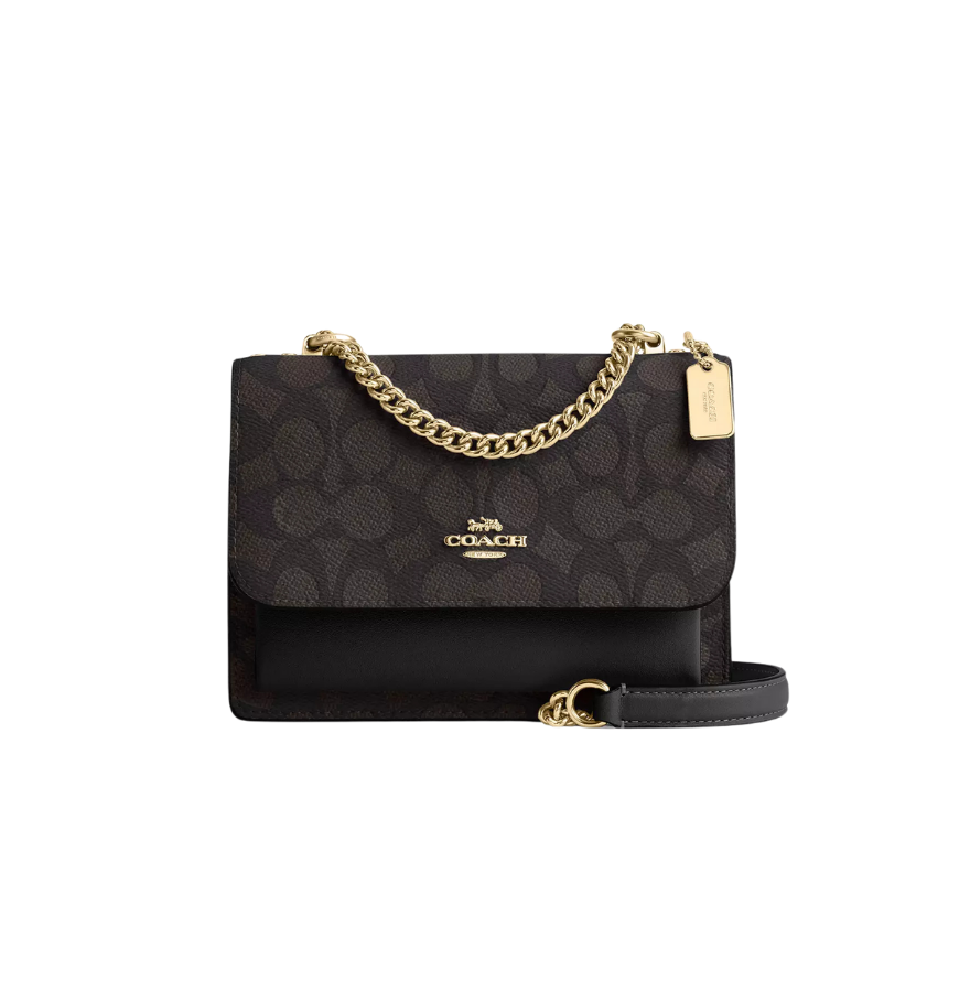 Coach Mini Klare Crossbody Bag In Signature Canvas Walnut Black