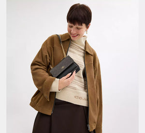 Coach Mini Klare Crossbody Bag In Signature Canvas Walnut Black