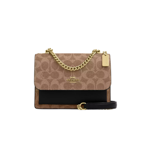 Coach Mini Klare Crossbody Bag In Signature Canvas Tan Black