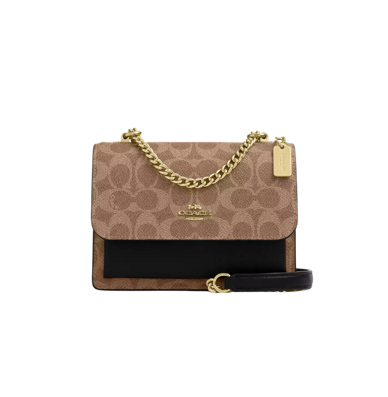 Coach Mini Klare Crossbody Bag In Signature Canvas Tan Black