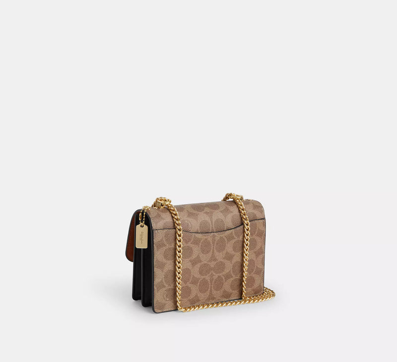 Coach Mini Klare Crossbody Bag In Signature Canvas Tan Black