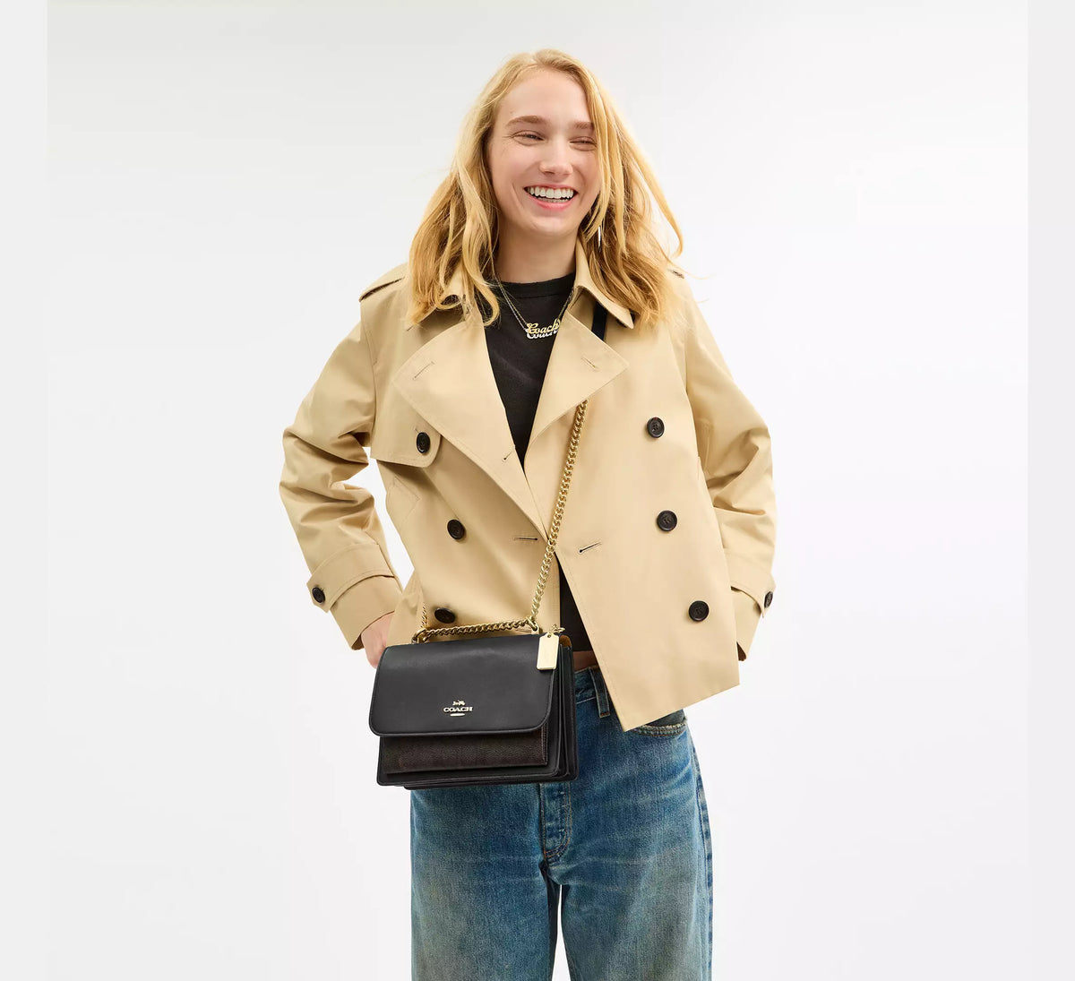 Coach Klare Crossbody Bag In Signature Canvas Walnut Black