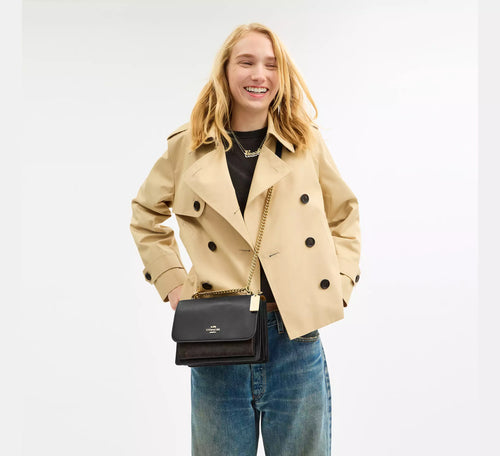 Coach Klare Crossbody Bag In Signature Canvas Walnut Black