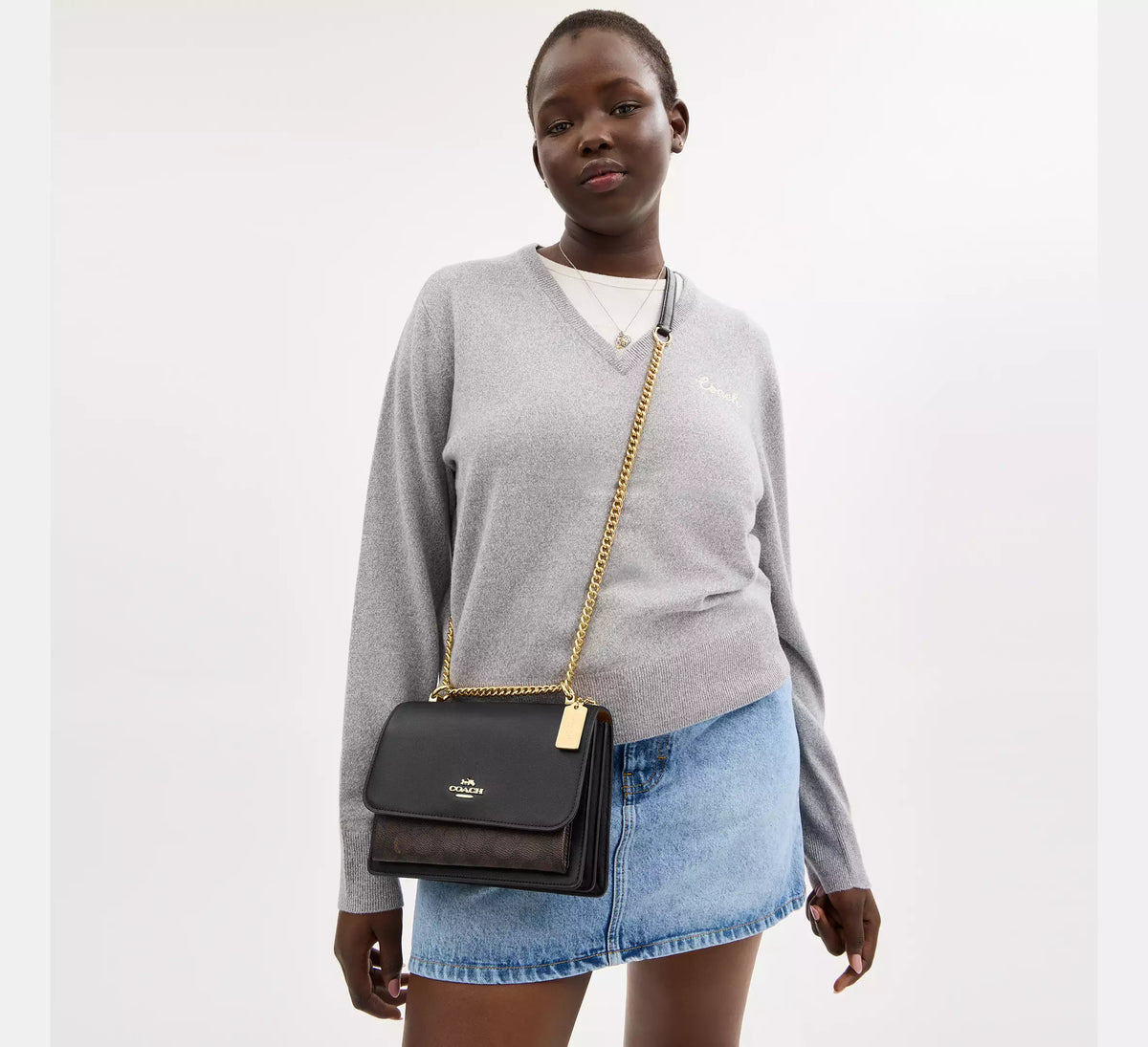 Coach Klare Crossbody Bag In Signature Canvas Walnut Black