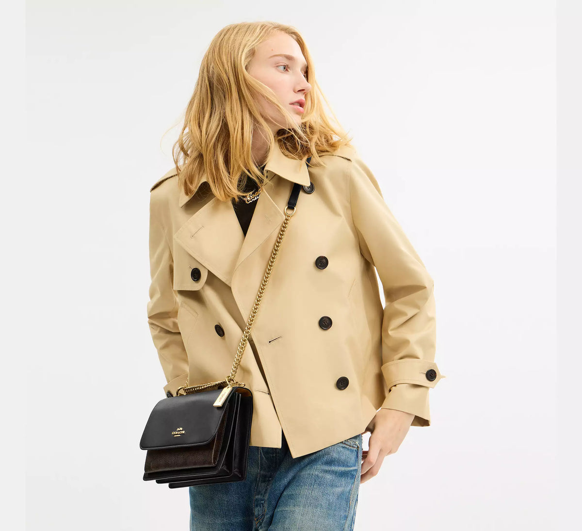 Coach Klare Crossbody Bag In Signature Canvas Walnut Black