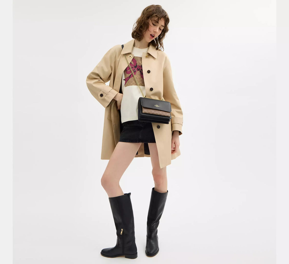 Coach Klare Crossbody Bag In Signature Canvas Tan Black