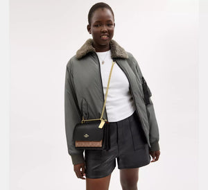 Coach Klare Crossbody Bag In Signature Canvas Tan Black