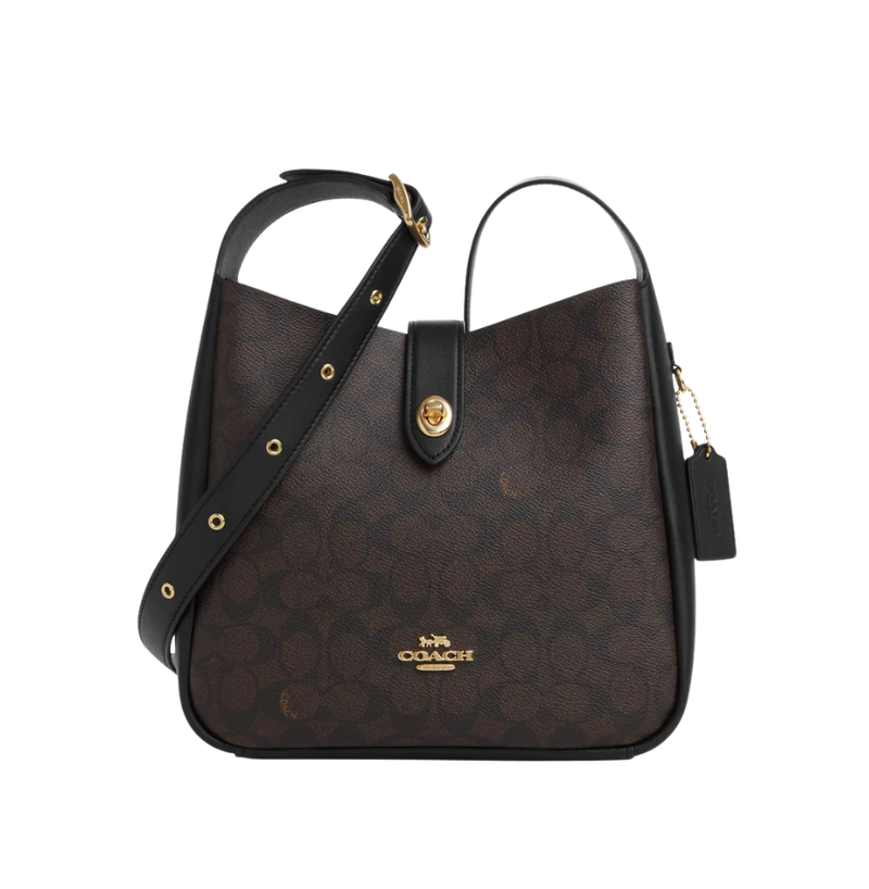 Coach Hadley Convertible Crossbody Bag in Signature Canvas Walnut Black