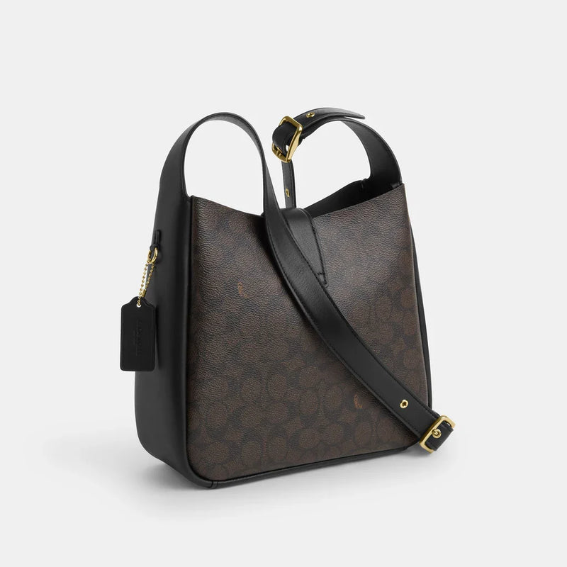 Coach Hadley Convertible Crossbody Bag in Signature Canvas Walnut Black