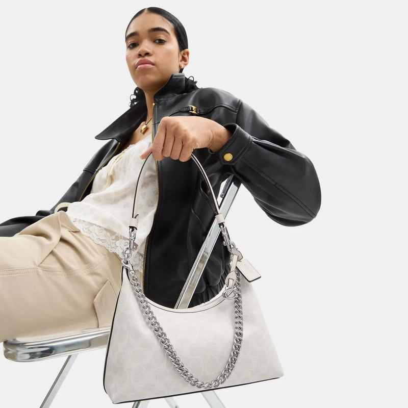 Coach Juliet Shoulder Bag 25 In Signature Canvas White Chalk