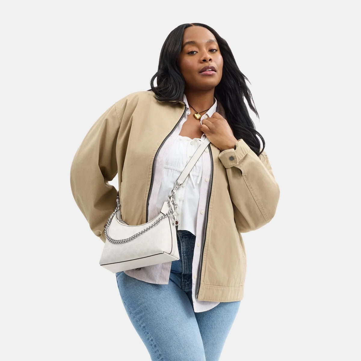 Coach Juliet Shoulder Bag 25 In Signature Canvas White Chalk