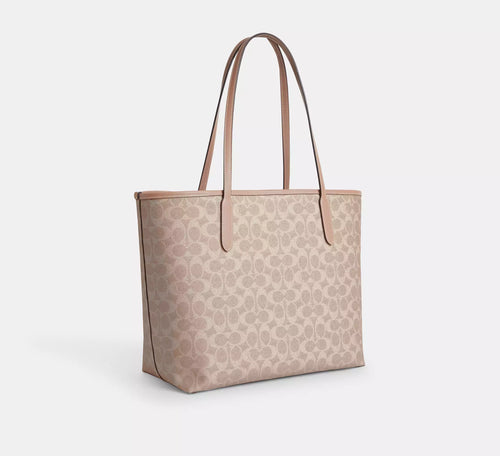 Coach City Tote Bag In Signature Canvas Sand Taupe