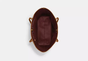 Coach City Tote Bag In Signature Canvas Lt Khaki Lt Saddle