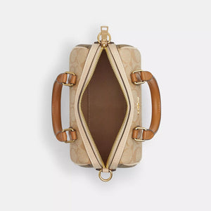 Coach Mini Rowan Crossbody In Signature Canvas sand saddle