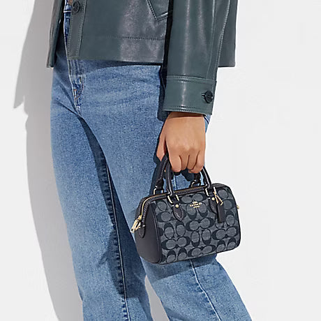 Coach Mini Rowan Crossbody In Signature Canvas chambray navy