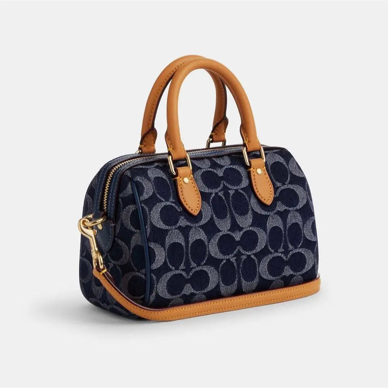 Coach Mini Rowan Crossbody In Signature Canvas chambray Brown