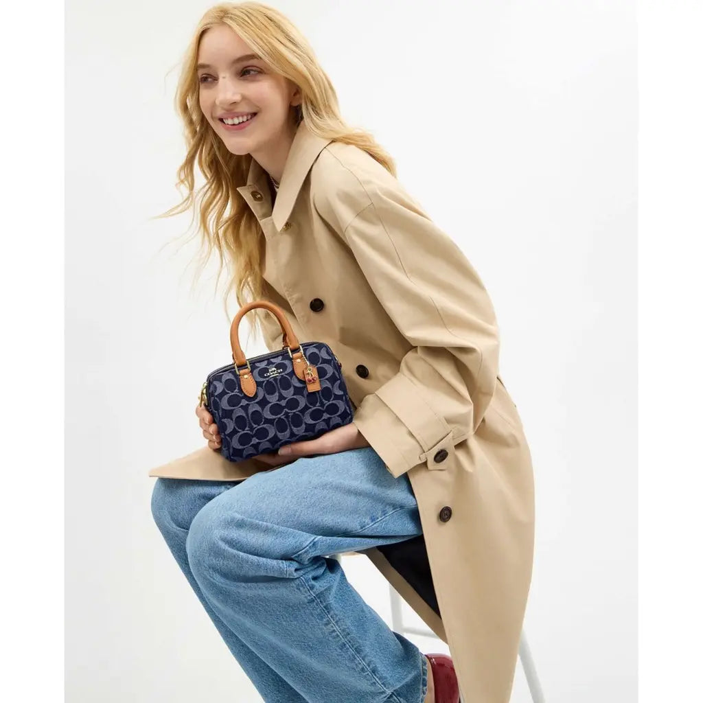 Coach Mini Rowan Crossbody In Signature Canvas chambray Brown