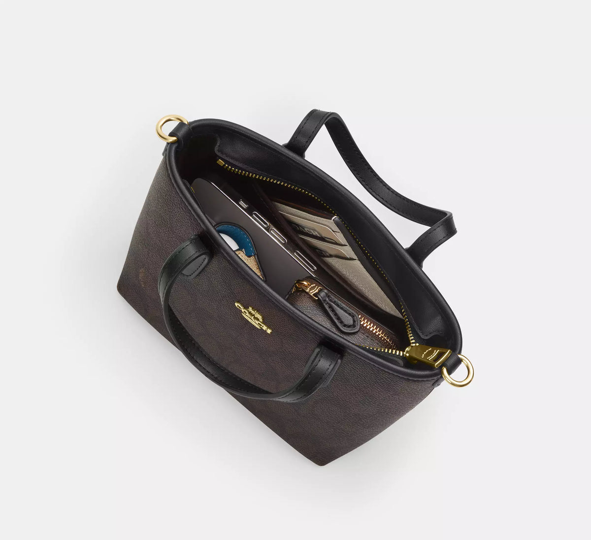 Coach City Mini Tote Bag In Signature Canvas Yellow