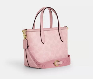 Coach City Mini Tote Bag In Signature Canvas Pink