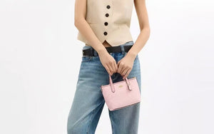 Coach City Mini Tote Bag In Signature Canvas Pink