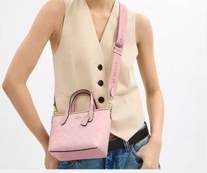 Coach City Mini Tote Bag In Signature Canvas Pink