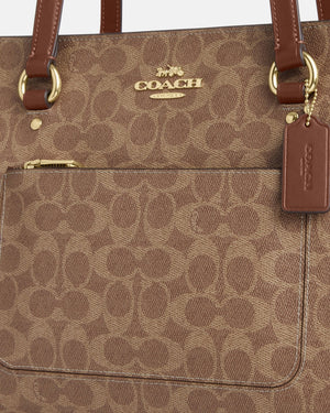 Coach Station Tote Bag In Signature Canvas Dark Beige