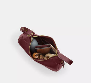 Coach Ella Shoulder Bag Gold Maroon
