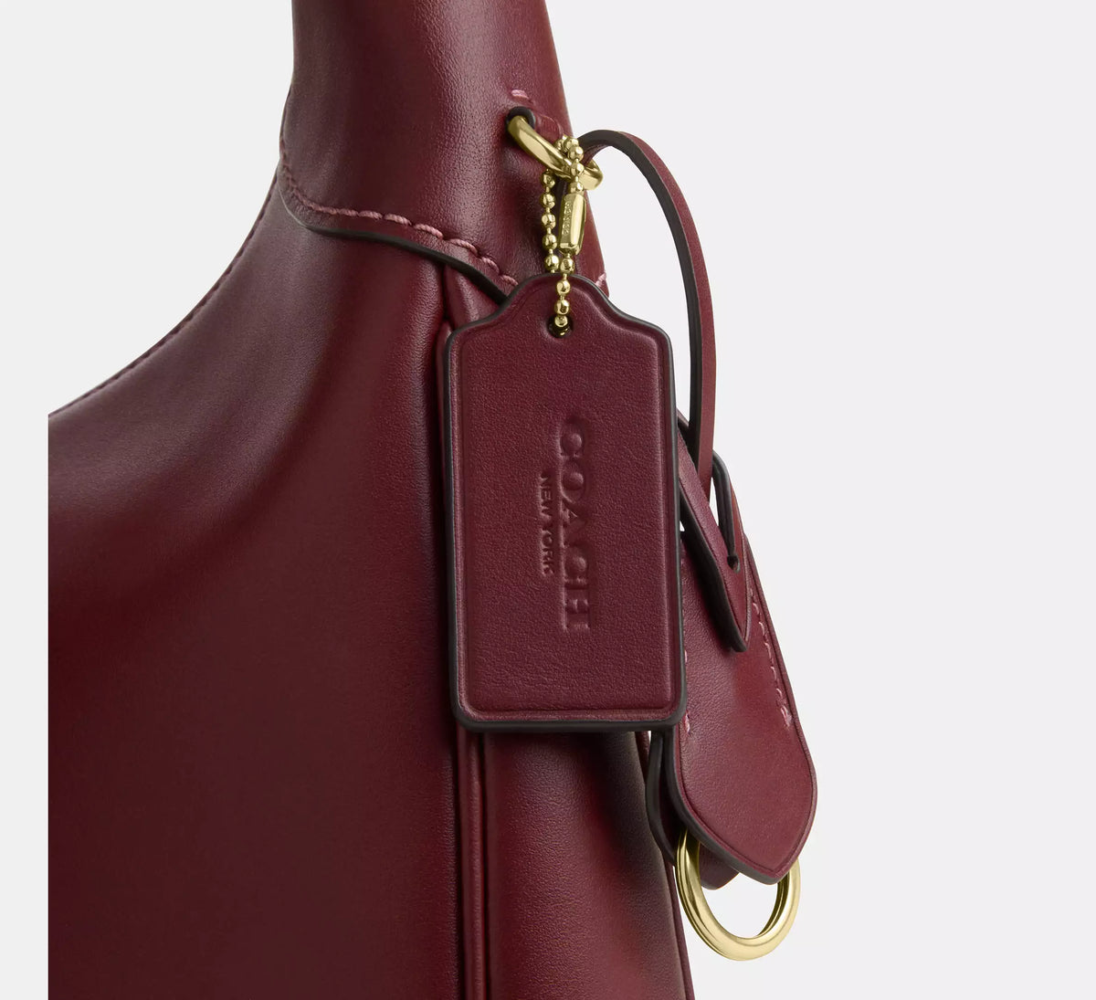 Coach Ella Shoulder Bag Gold Maroon