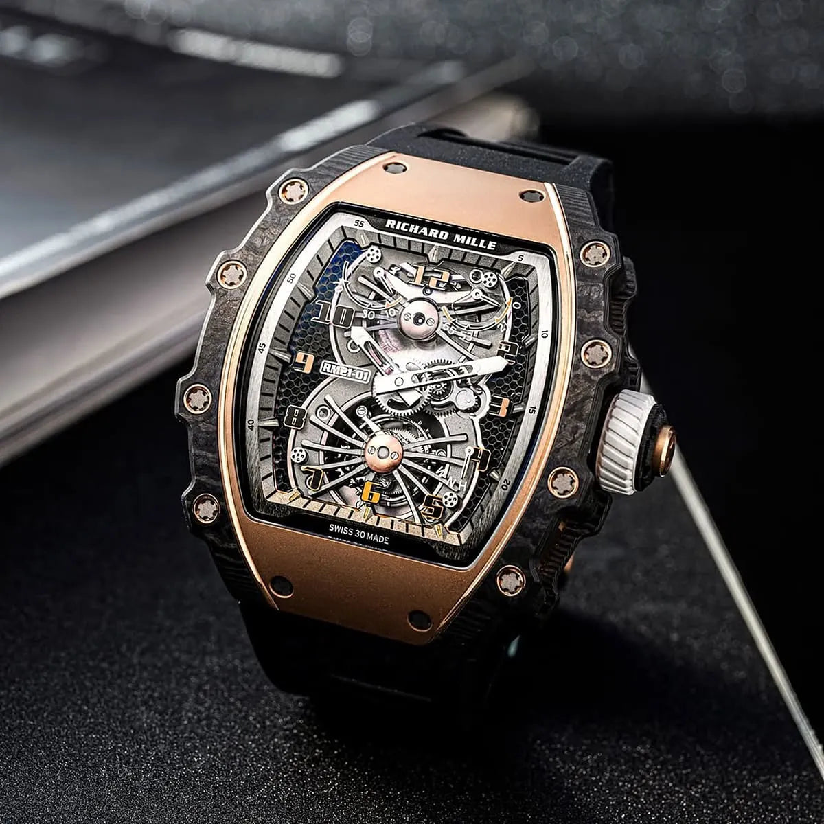Richard Mille Men’s RM 35-01 Carbon TPT Skeleton Watch