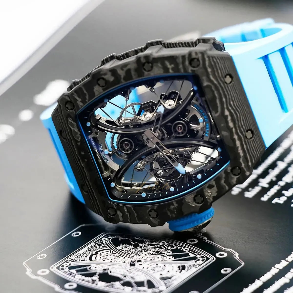Richard Mille Men’s RM 53-01 Pablo Mac Donough Carbon TPT Watch