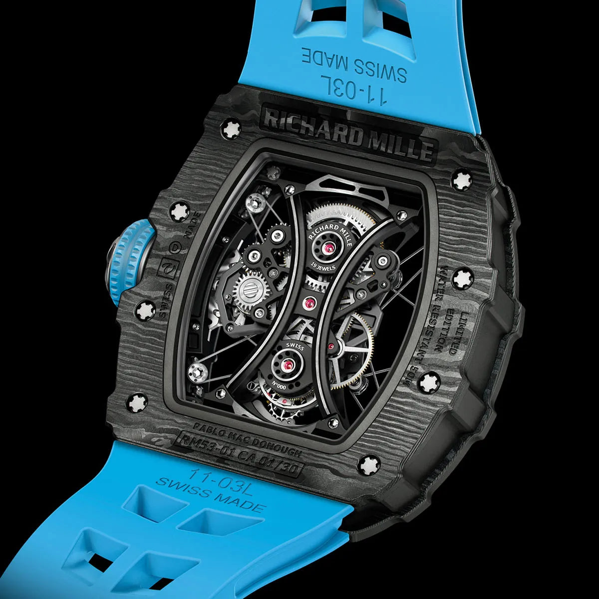 Richard Mille Men’s RM 53-01 Pablo Mac Donough Carbon TPT Watch