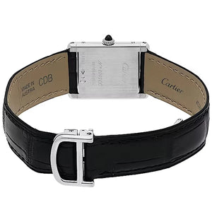 Cartier Men’s Rectangular Silver-White Dial Watch
