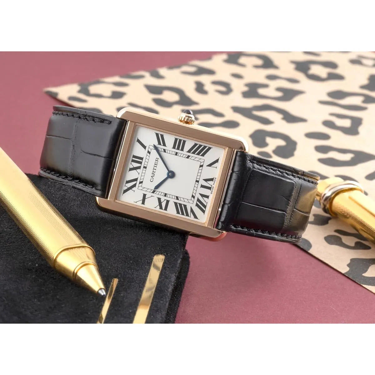 Cartier Men’s Rose Gold-Tone Rectangular Watch
