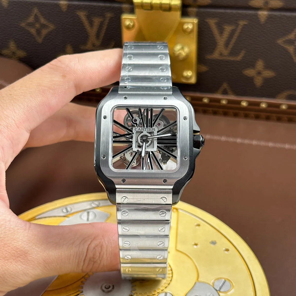 Cartier Men’s Santos Automatic Black Dial Watch