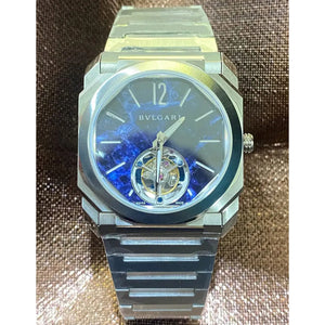 Bvlgari Men’s Octo Blue Marble Dial Tourbillon-Style Watch