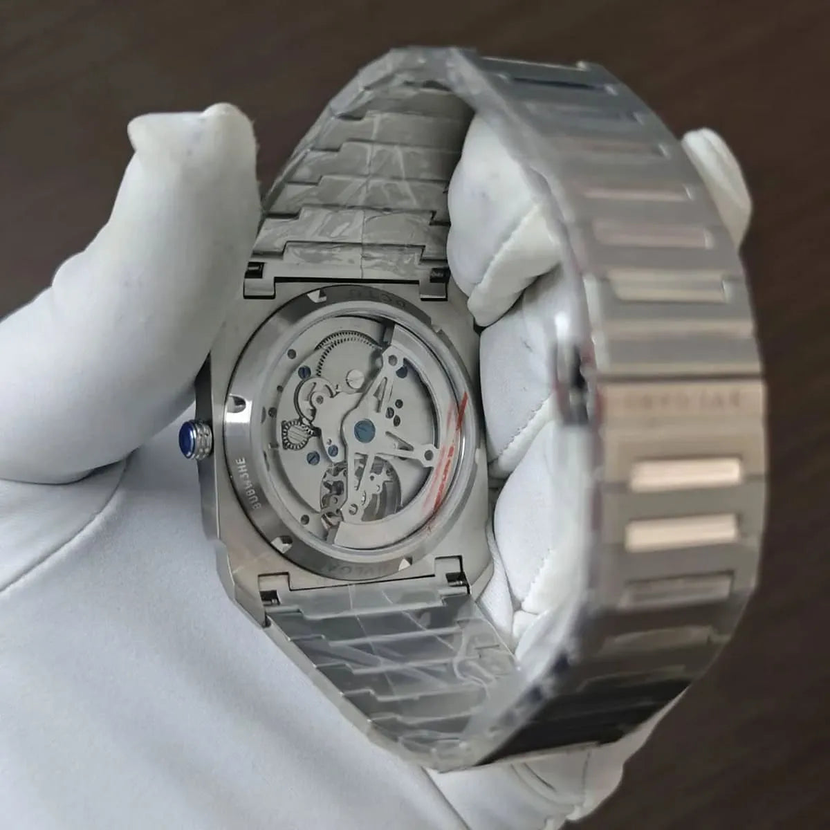 Bvlgari Men’s Octo Blue Marble Dial Tourbillon-Style Watch