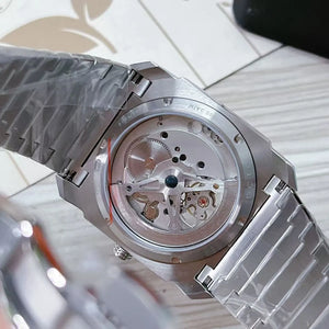 Bvlgari Men’s Octo Silver Dial Open-Heart Watch