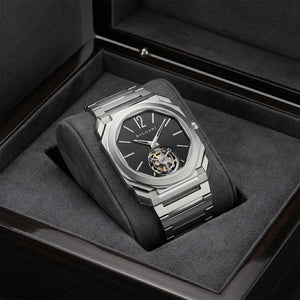 Bvlgari Men’s Octo Black Dial Tourbillon-Style Watch