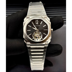 Bvlgari Men’s Octo Black Dial Tourbillon-Style Watch